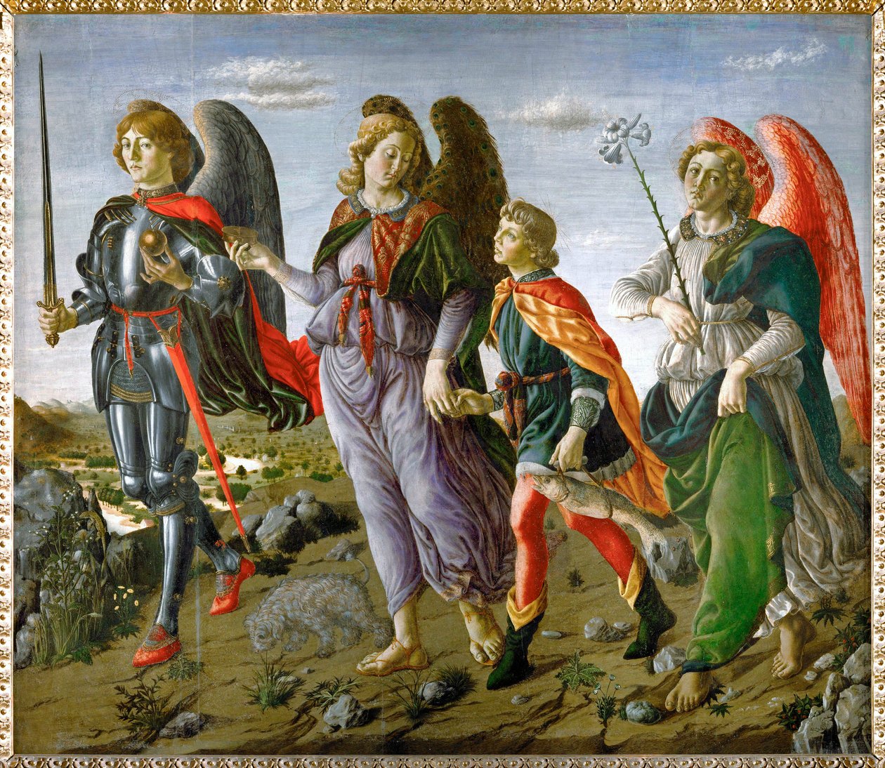 Tobias and the Angel by Andrea del (1435-88) Francesco Botticini & Verrocchio