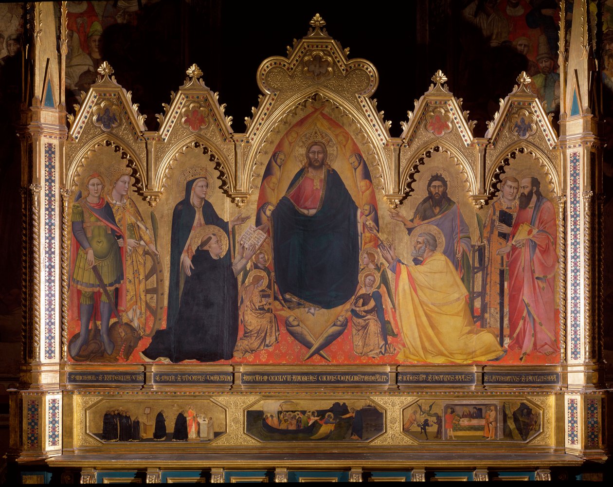 Maesta Representing Jesus on the Throne with Saints by Andrea di Cione Orcagna