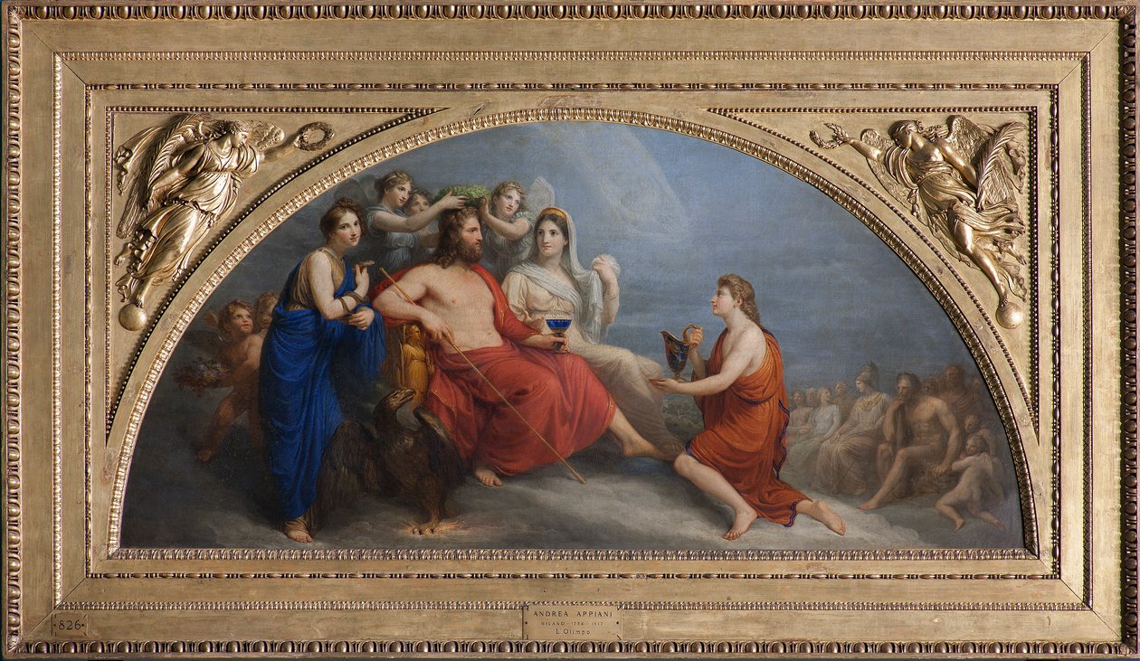 The Olympus (Jupiter, Crowned with Myrthe by the Hours, Proffers a Goblet to Ganymede to be Served Nectar) by Andrea the Elder Appiani