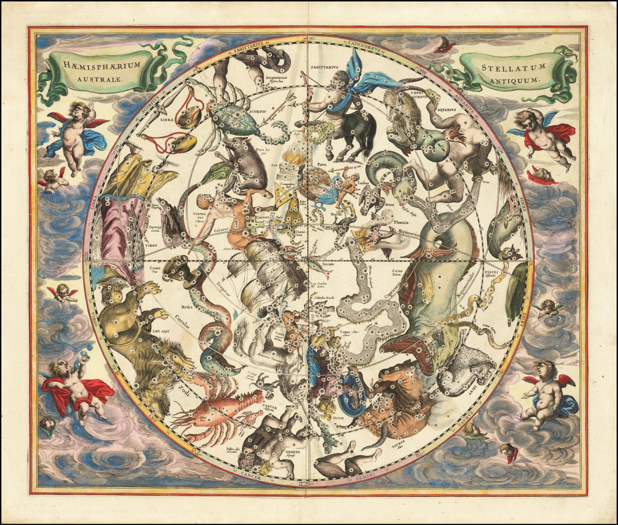 Celestial Map of the Constellations of the Southern Hemisphere (1660)