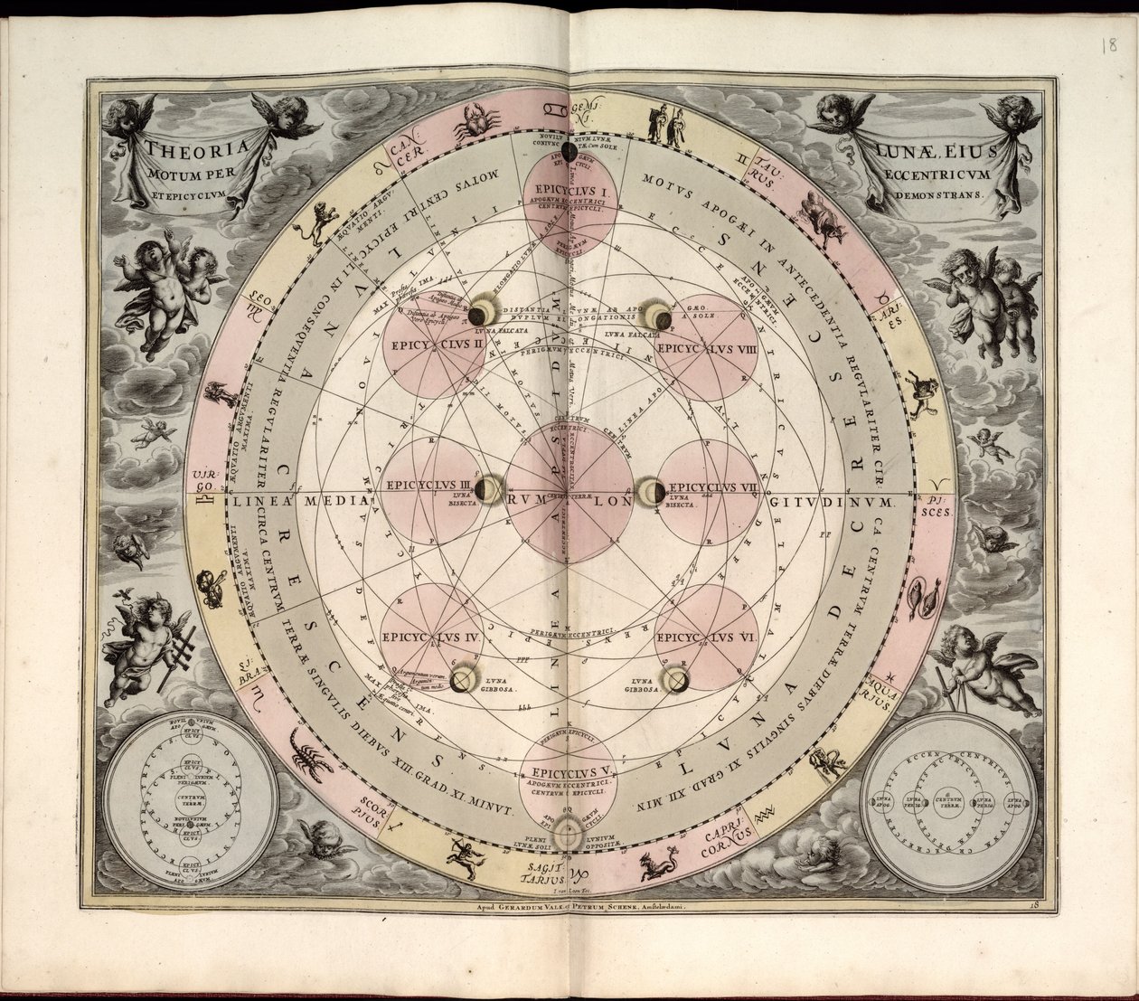 Harmonia Macrocosmica, 19. Typus Selenographicus, Lunae Phases & Aspectus by Andreas Cellarius