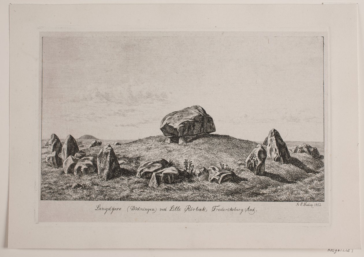 Long Barrow at Lille Rørbæk by Andreas Peter Madsen