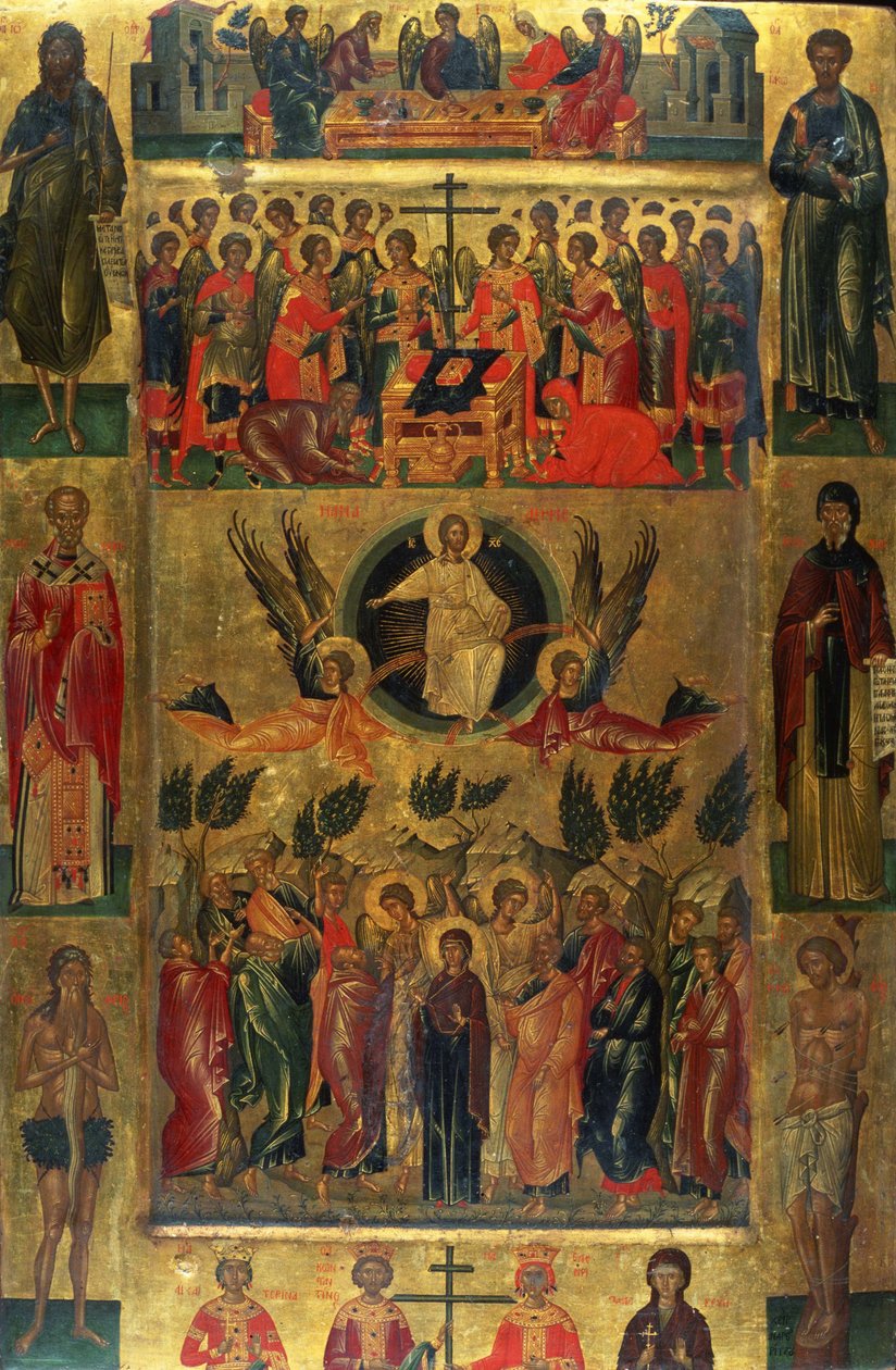 The Ascension of Christ with the Hetoimasia (Icon) by Andreas Ritzos