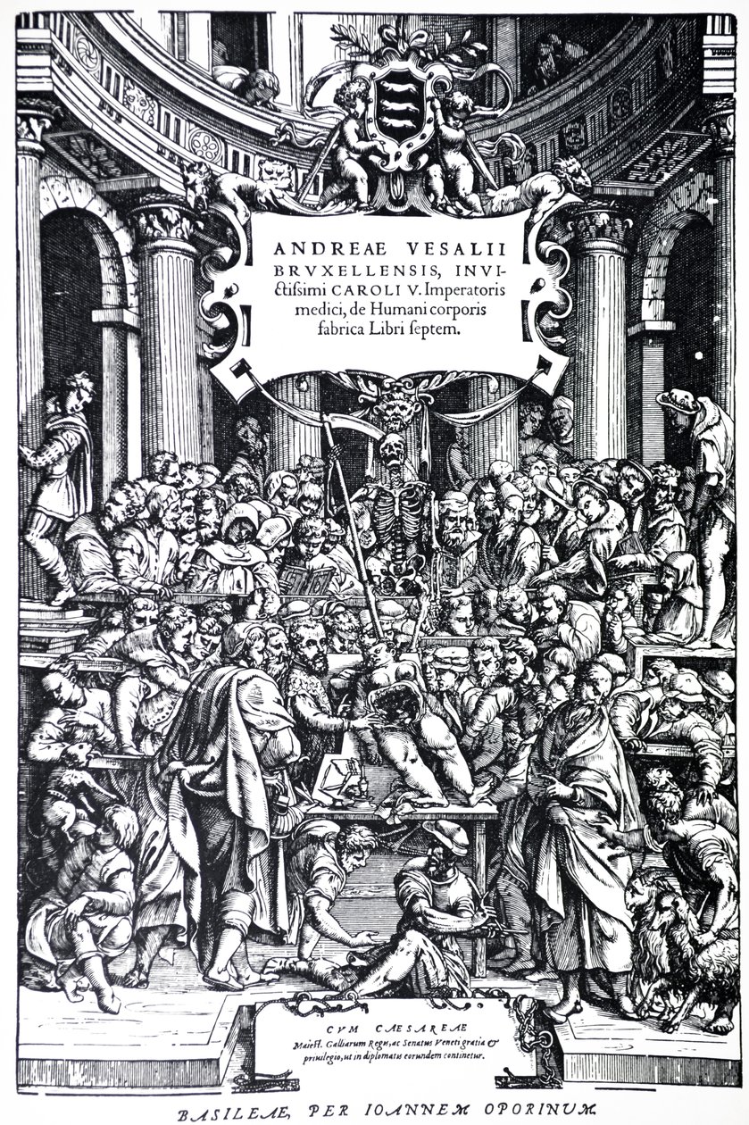 Title Page to the Second Edition of the De Humani Corporis Fabrica, Plate 3 by Andreas Vesalius