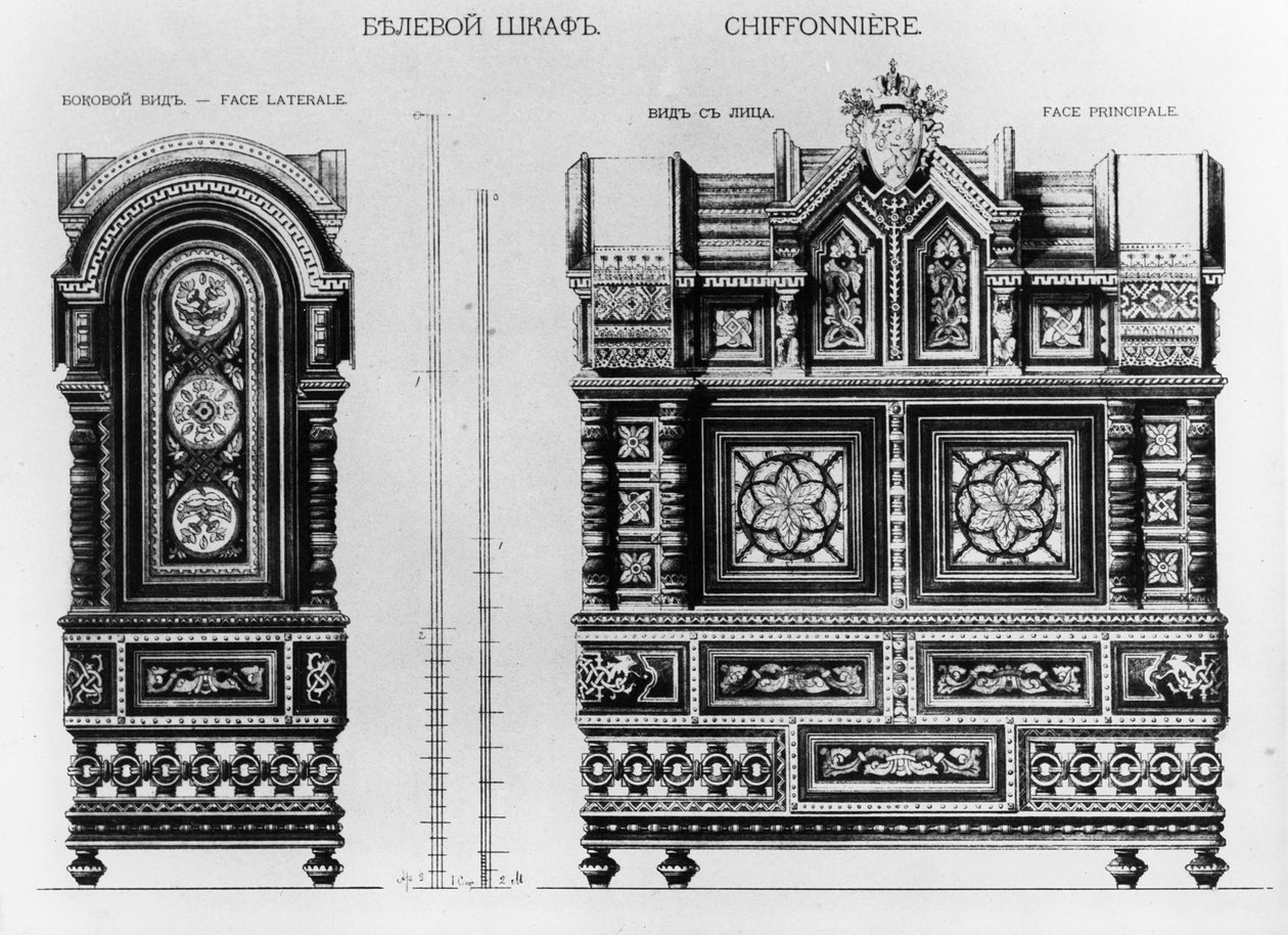 Design for a Linen Cupboard, c.1870s by Andrej Leontevic Gun