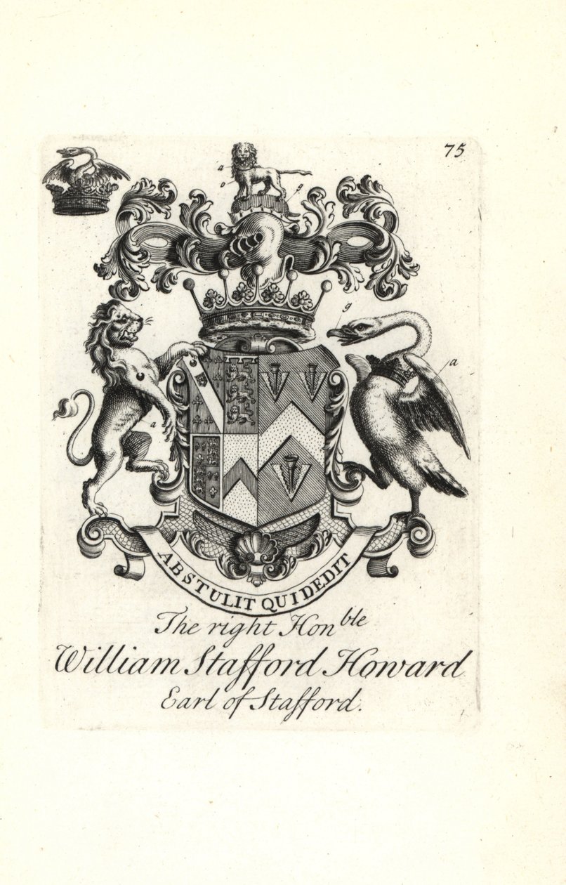 Coat of Arms and Crest of William Stafford Howard 2nd Earl of Stafford