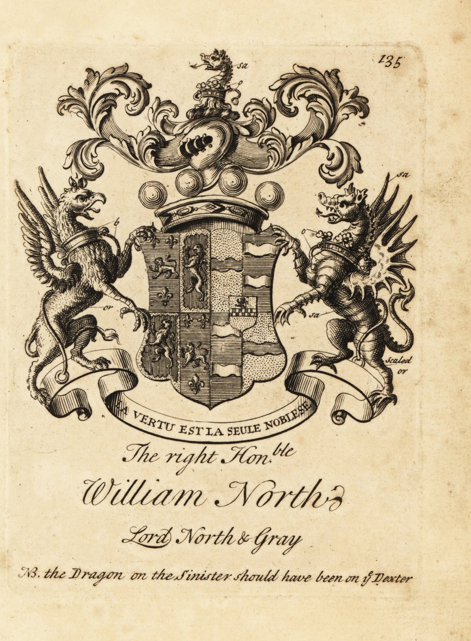 Coat of arms of William North, Lord North & Gray, 6th Baron North, 2nd Baron Grey by Andrew Johnston