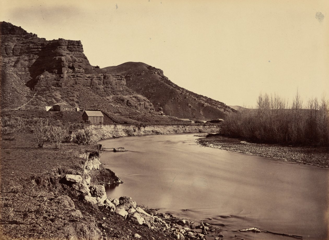 Plate 35. Echo City, Looking Up Weber River, 1869 by Andrew Joseph Russell