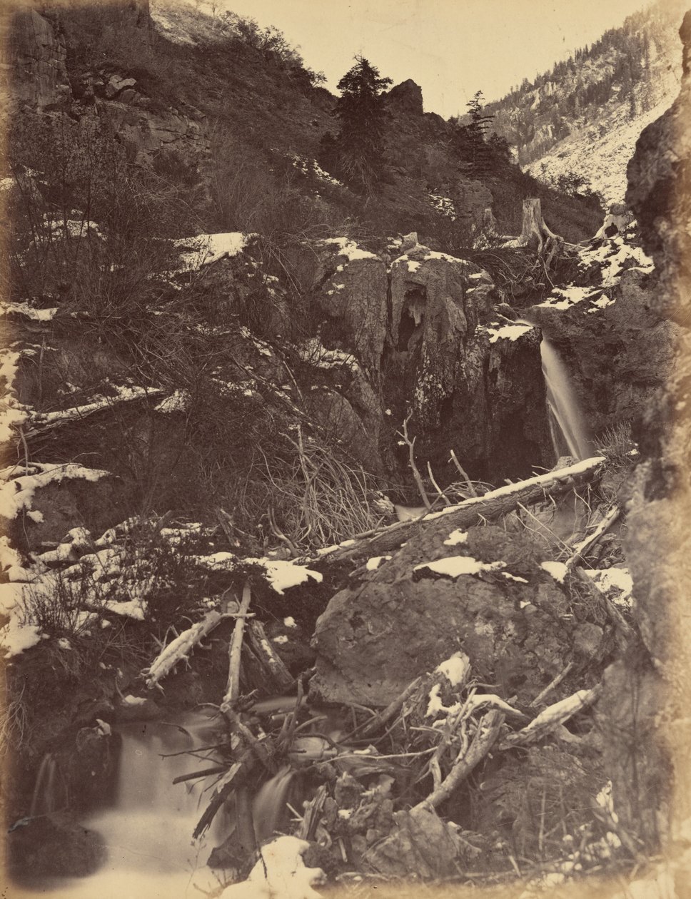 Plate 46. City Creek Canyon, Near City Creek Falls, 1869 by Andrew Joseph Russell