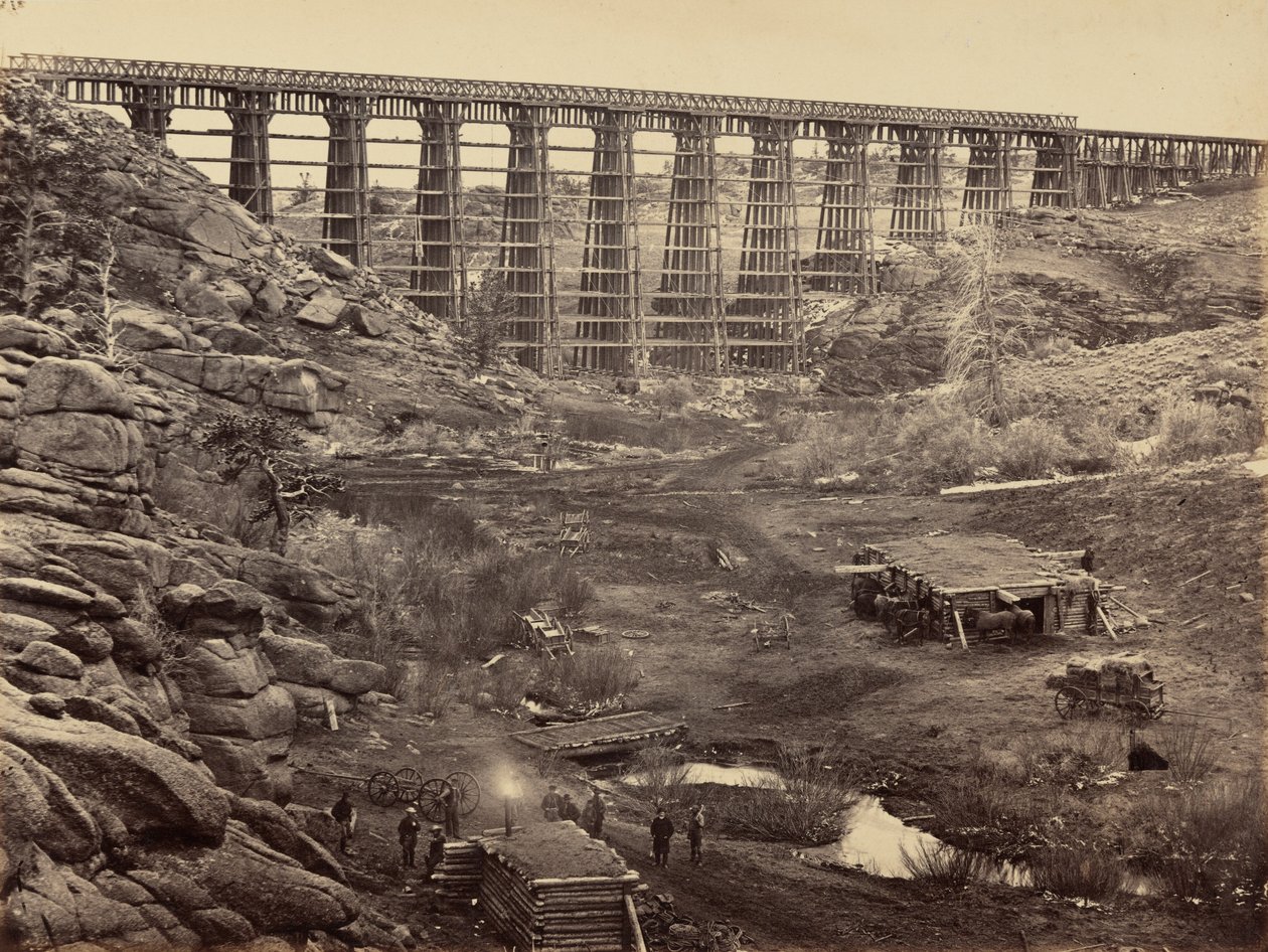 Plate 8. Dale Creek Bridge, from Above, 1869 by Andrew Joseph Russell