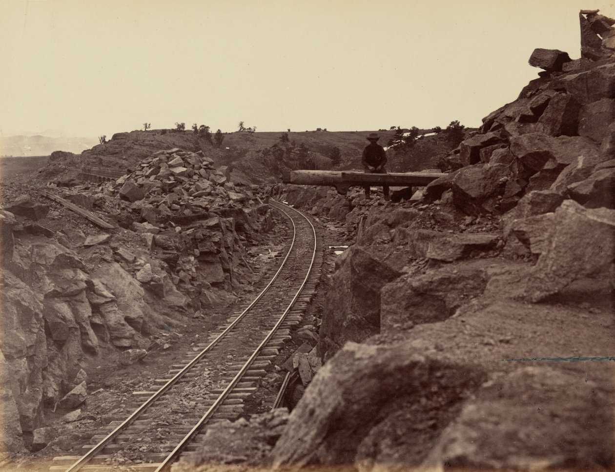 Eastern Approach to Dale Creek Bridge, 1869 by Andrew Joseph Russell