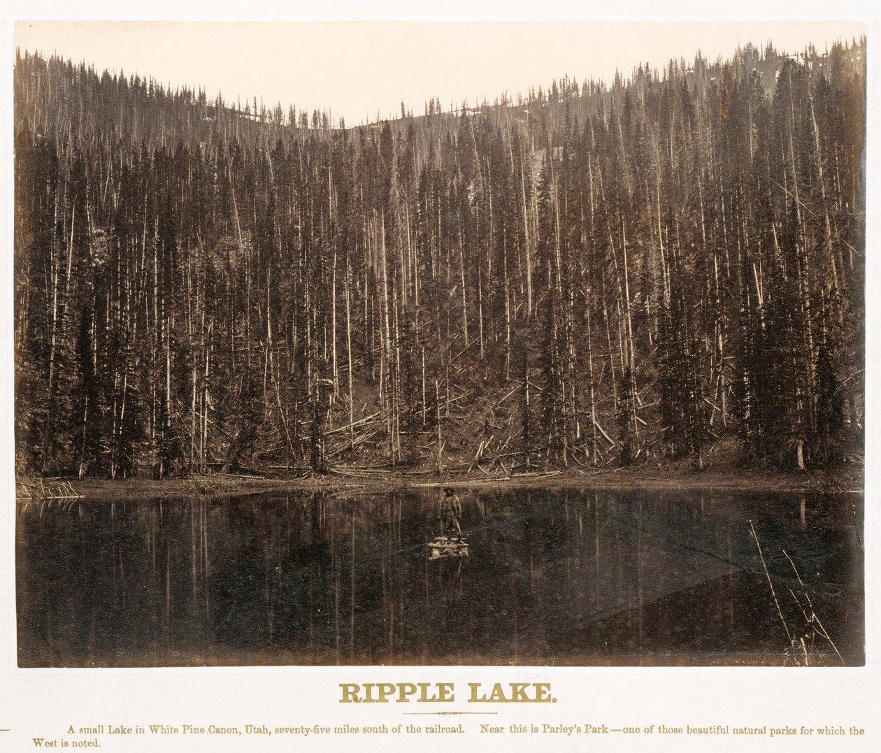 Ripple Lake, White Pine Canyon, Utah, from the Great West Illustrated In a Series of Photographic Views across the Continent Taken along the Line of the Union Pacific Railroad, West from Omaha, Nebraska, by A. J. Russell. Volume I by Andrew Joseph Russell