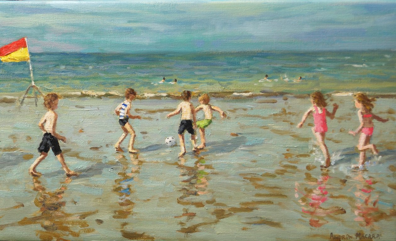 Beach Football, Sheringham, 2018 by Andrew Macara