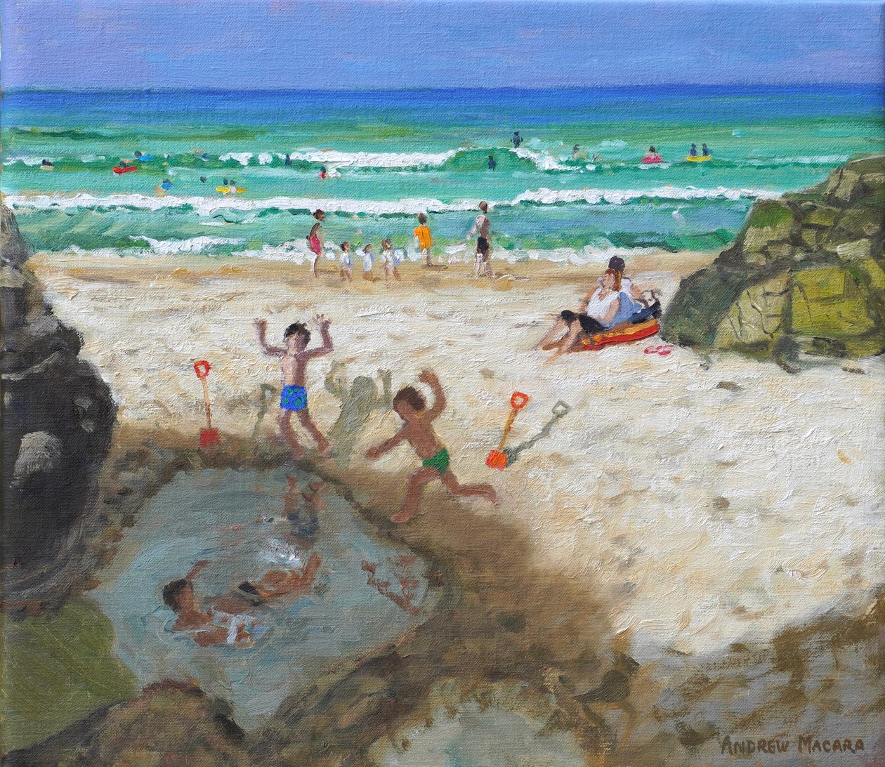 Fun in the sea pool, St Ives, 2024 by Andrew Macara