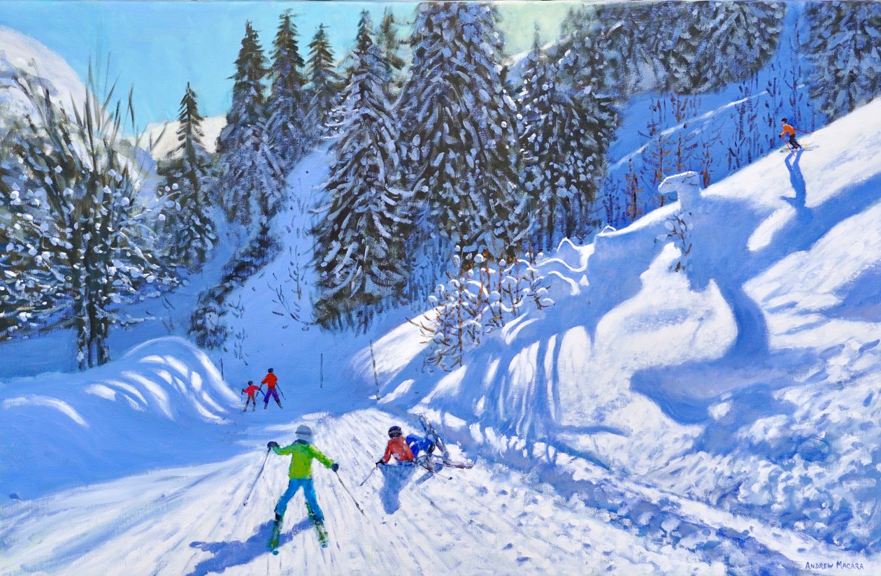 Skiing down the piste, Tignes, France, 2022 by Andrew Macara