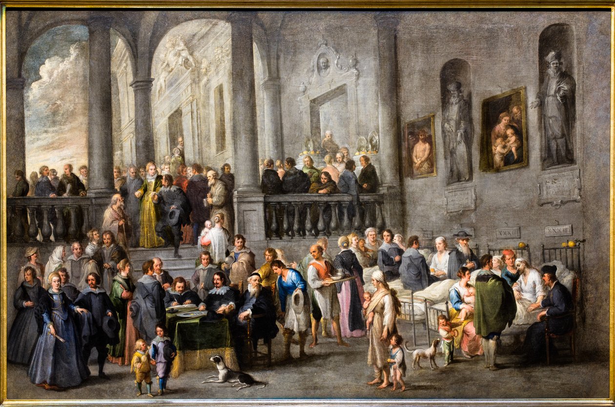 Assisting the Sick, Around 1640 by Andries van & Wael Cornelis de (1592-1667) Eertvelt