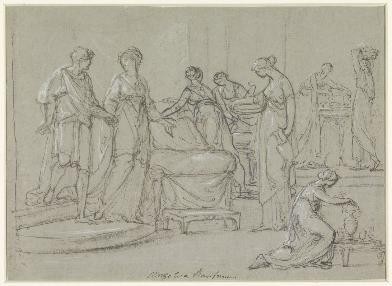 Bride and Groom Entering a Bridal Chamber by Angelica Kauffmann
