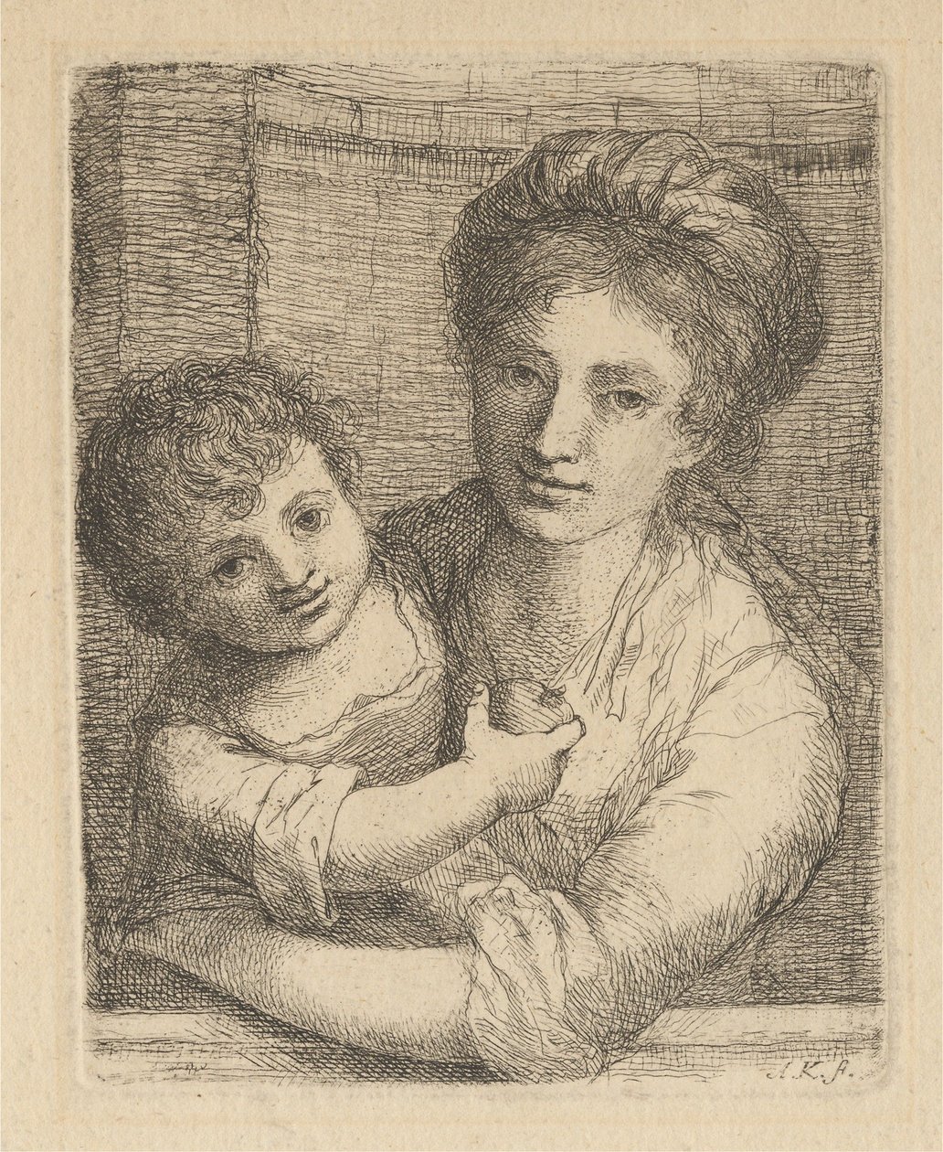 Mother Holding a Child with an Apple by Angelica Kauffmann