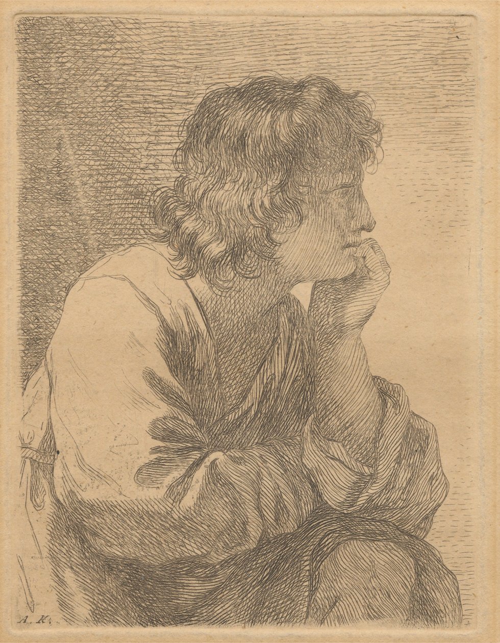 Profile of a Young Man in Meditation by Angelica Kauffmann