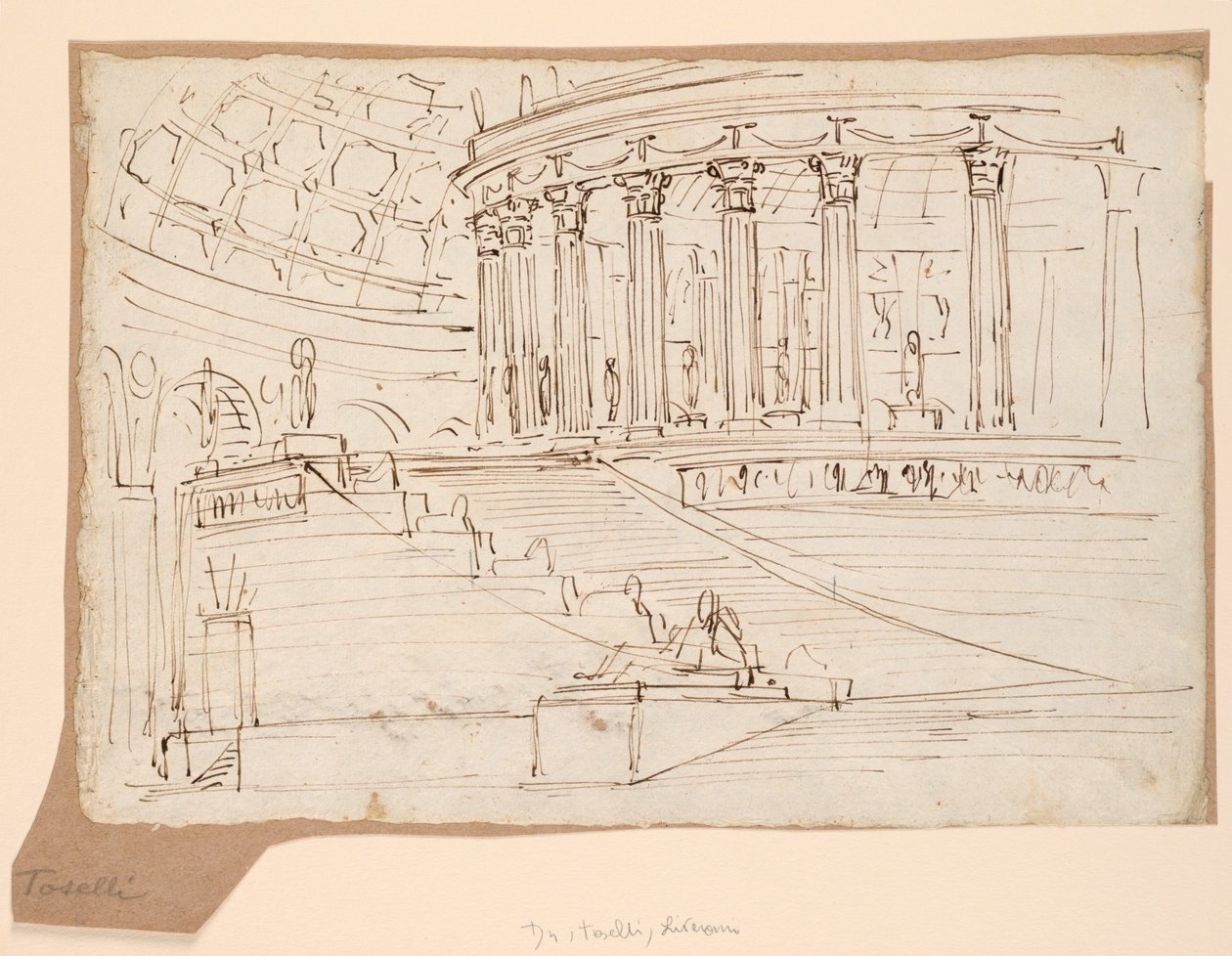 Stage Design, Interior of Circular Building by Angelo Toselli