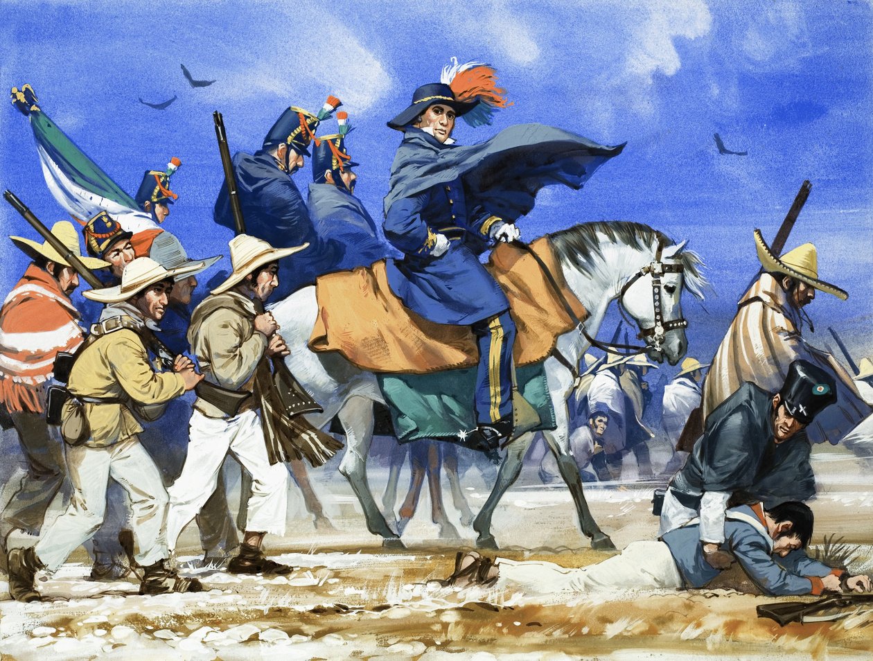 Santa Anna Led His Ill-Equipped, Ill-Clad Army on a Killing March Across the Frozen Plains of Coahuila by Angus McBride
