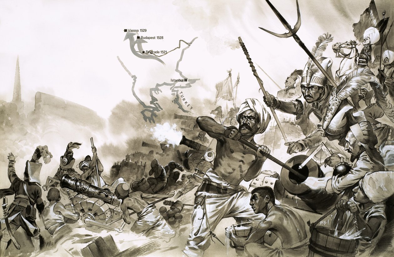 The Turkish armies of Suleiman surround Vienna in 1529 by Angus McBride