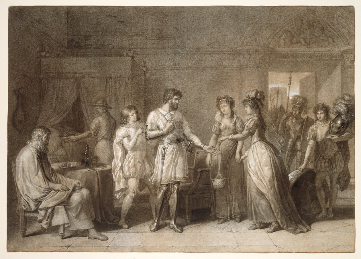 Bayard Refusing the Presents of His Hostess, in Brescia by Anne-Louis Girodet de Roucy-Trioson