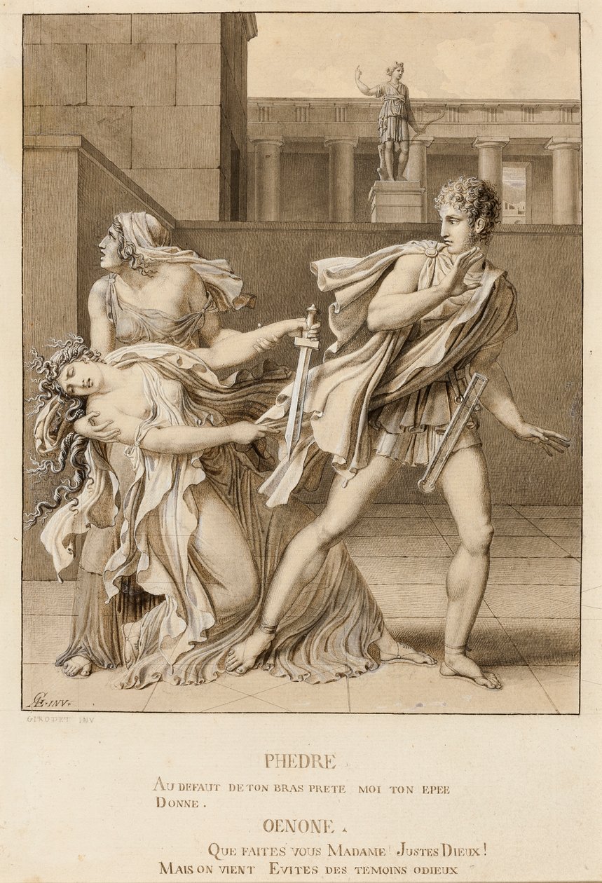 Phaedra, Having Declared Her Passion, Attempts to Kill Herself with the Sword of Hippolytus by Anne-Louis Girodet de Roucy-Trioson