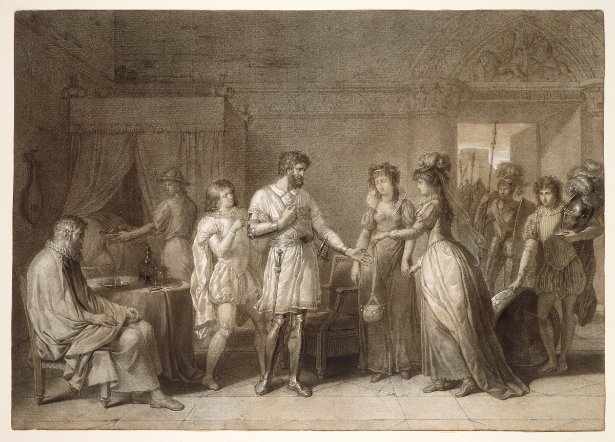Bayard Refusing the Presents of His Hostess, in Brescia by Anne Louis Girodet de Roussy Trioson