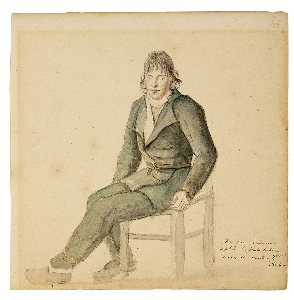Fair American Indian Man of the Buffalo Tribe, Canisteo, New York by Anne Marguerite Hyde de Neuville