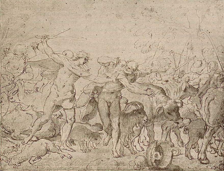 Sketch for Palazzo Magnani Frescos by Annibale Carracci