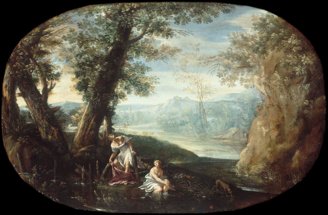 Landscape with Bathing Women by Annibale Carracci