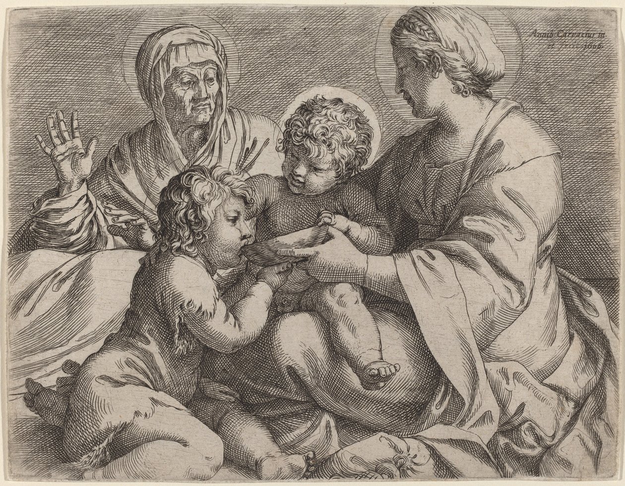Madonna and Child with Saints Elizabeth and John the Baptist by Annibale Carracci