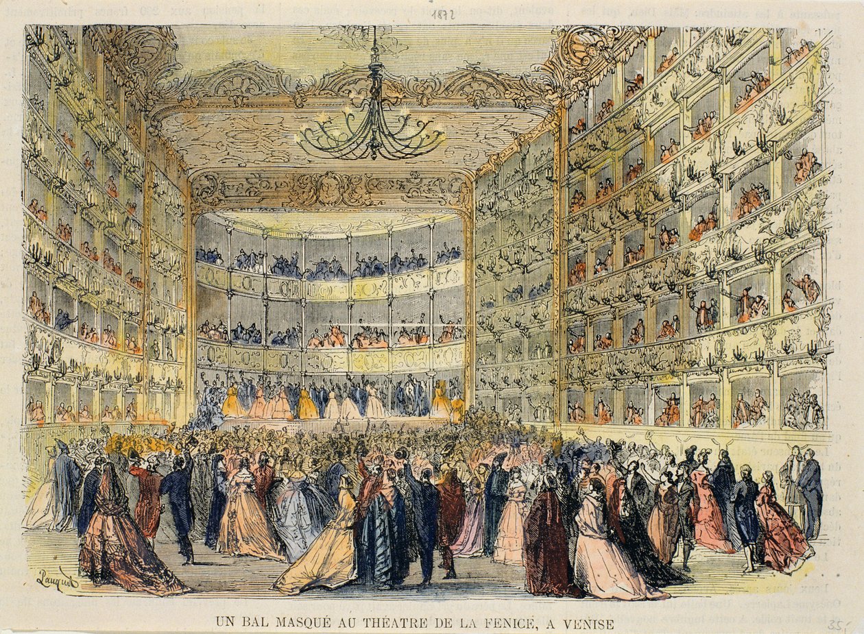 A Masked Ball at the Fenice Theatre, Venice by Unbekannt Unbekannt