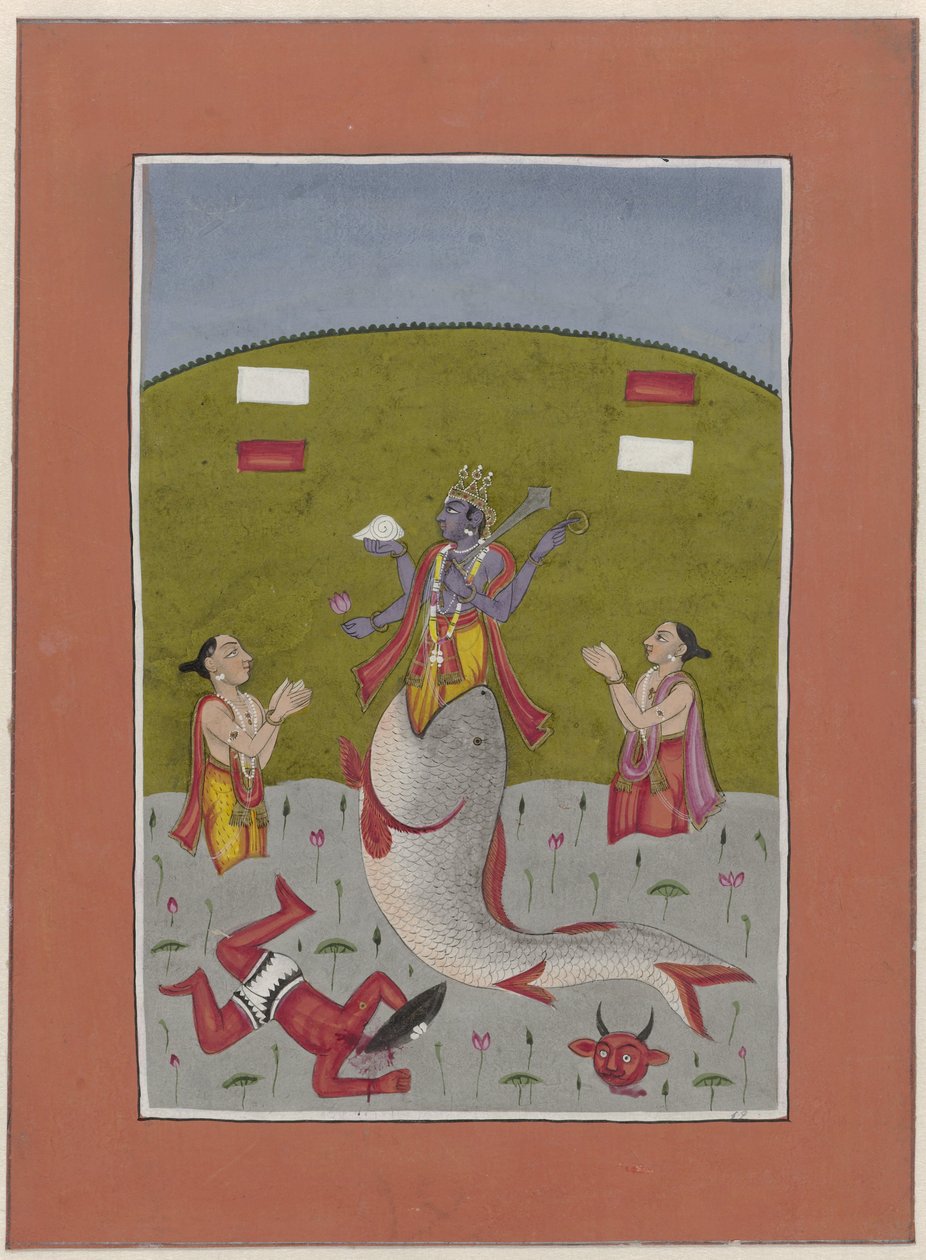 Avatar of Vishnu Emerging from the Mouth of a Fish (Avatars of Vishnu series) by Anonymous