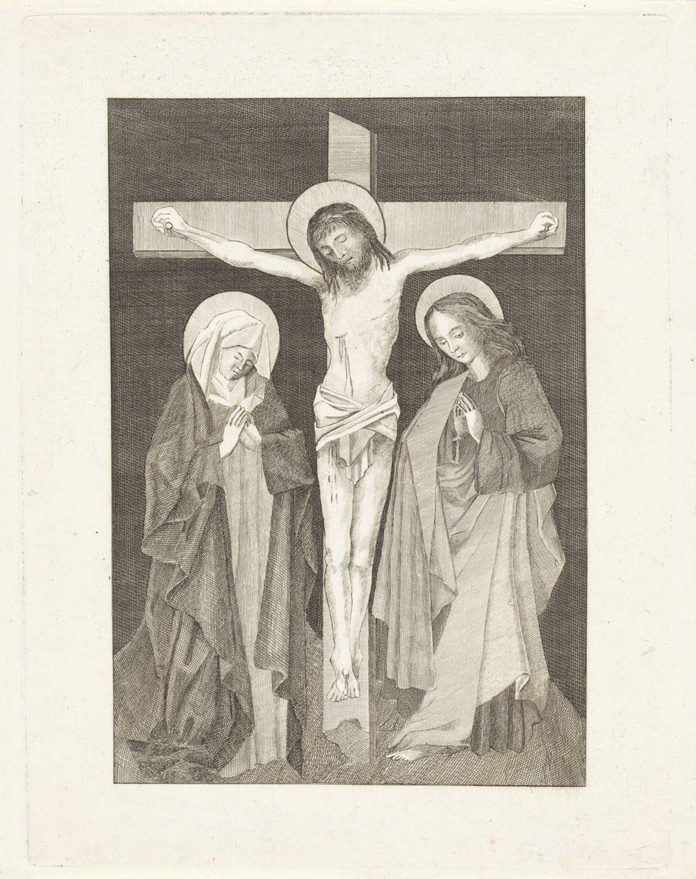 Christ on the Cross, with Mary and John on Either Side by Anonymous