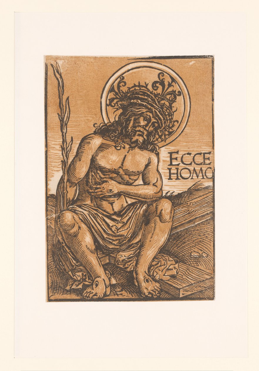 Christ as the Man of Sorrows, Sitting on the Cross by Anonymous