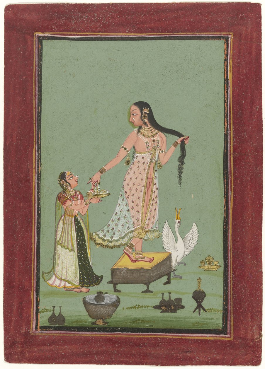 Lady after Bath, with Maid by Anonymous