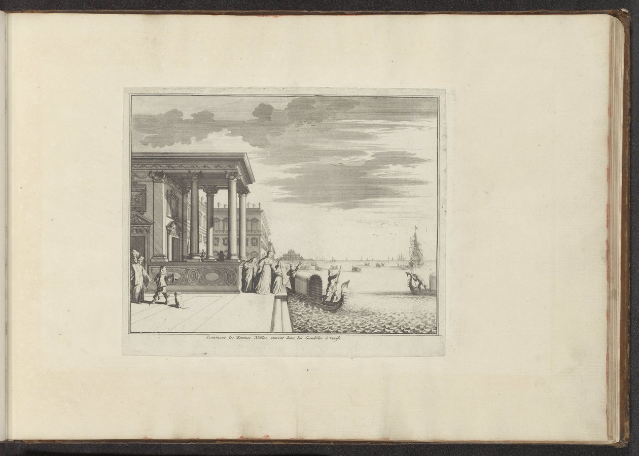 Noble Ladies Waiting for a Gondola in Venice (Palaces and Monuments in Venice, Livorno, Naples, and Rome) by Anonymous