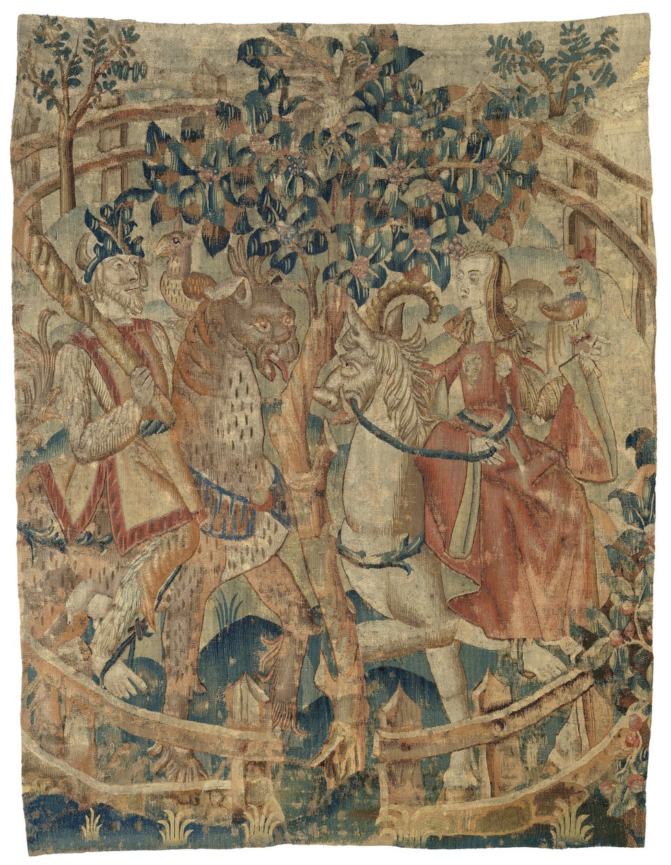 A Wild Man and Woman in an Enclosed Garden (fragment) by Anonymous