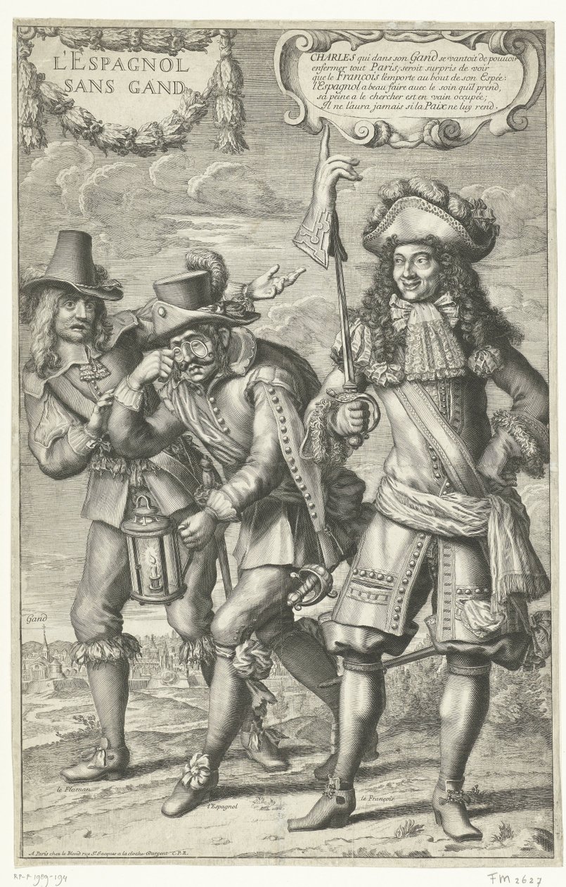 French Caricature on the Loss of Ghent, 1678 (title on object) by Anonymous