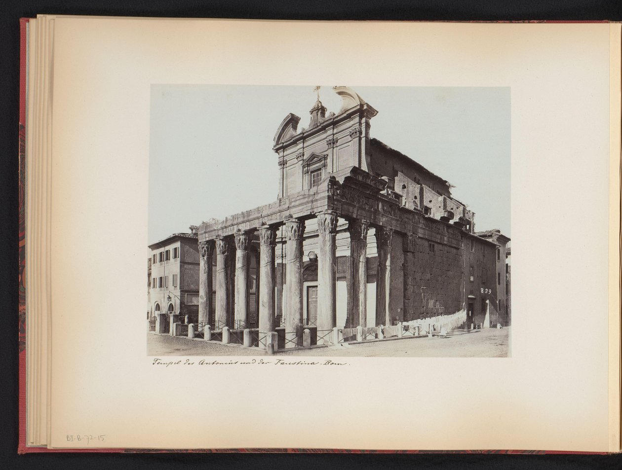 View of the Temple of Antoninus and Faustina on the Roman Forum in Rome, Italy by Anonymous