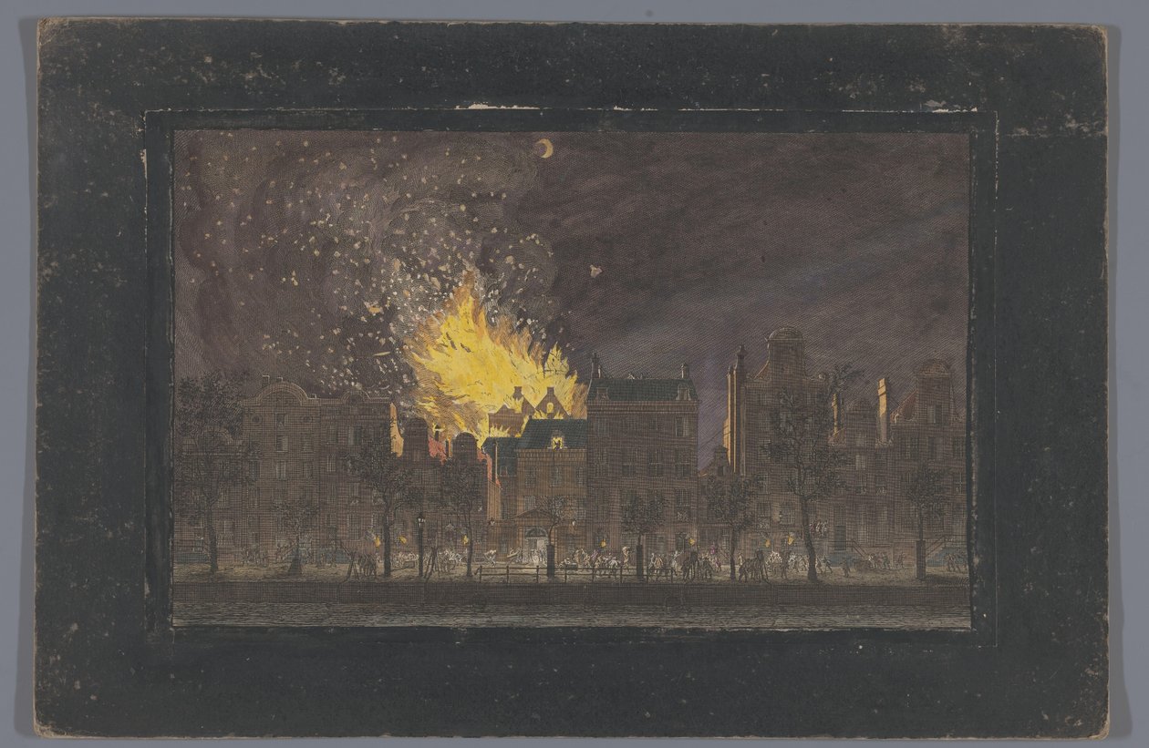 View of the fire in the Schouwburg in Amsterdam on May 11, 1772 by Anonymous