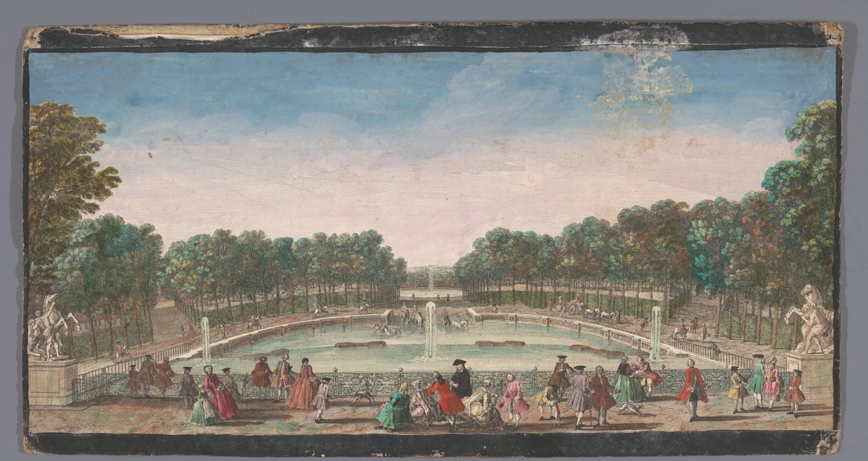 View of the Drinking Pond in the Garden of Château de Marly by Anonymous