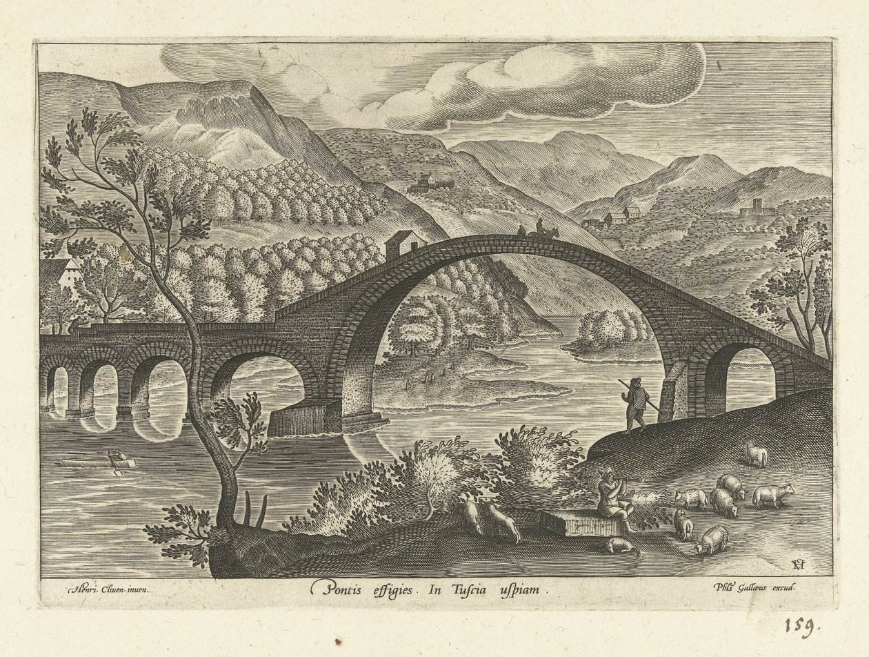 View of a Bridge in Tuscany (Pontis effigies. In Tuscia uspiam) by Anonymous