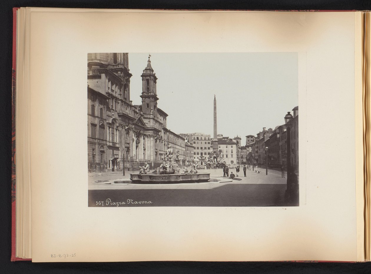 View of Piazza Navona with Fountain in Rome, Italy by Anonymous