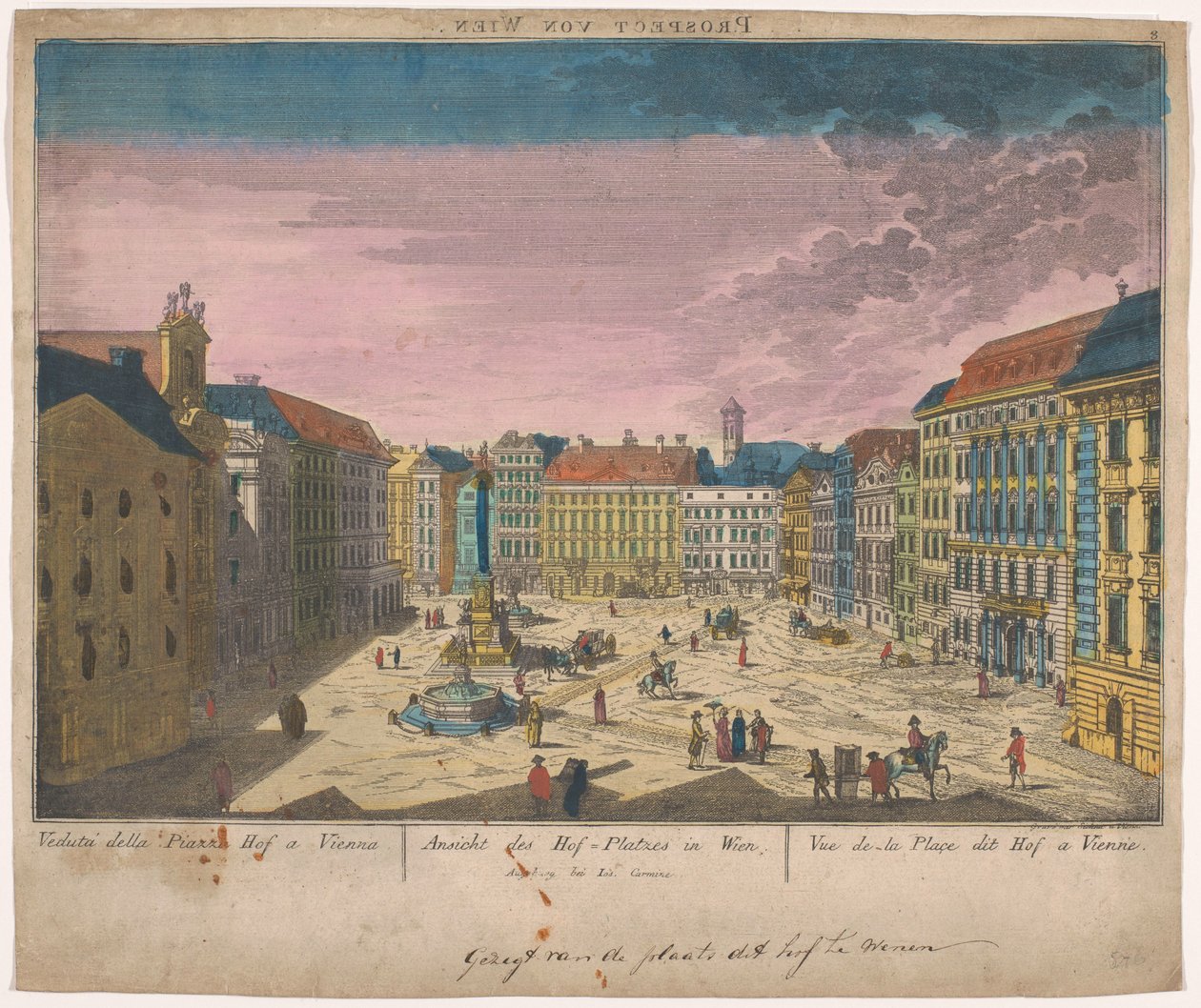 View of the Platz Am Hof in Vienna (title on object: Prospect of Vienna) by Anonymous