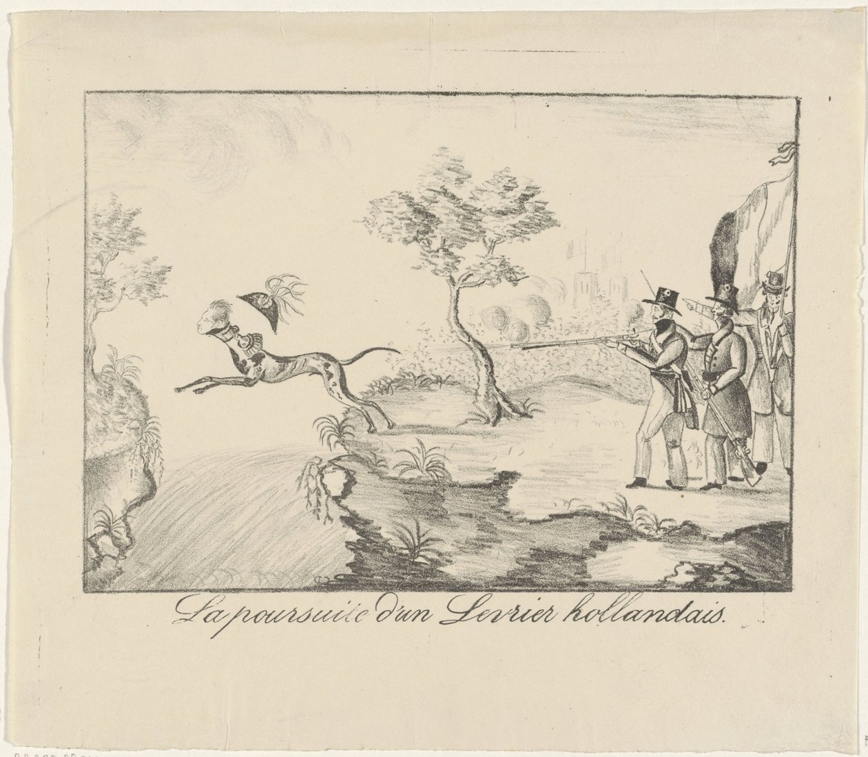 Hunting a Greyhound, 1830 by Anonymous