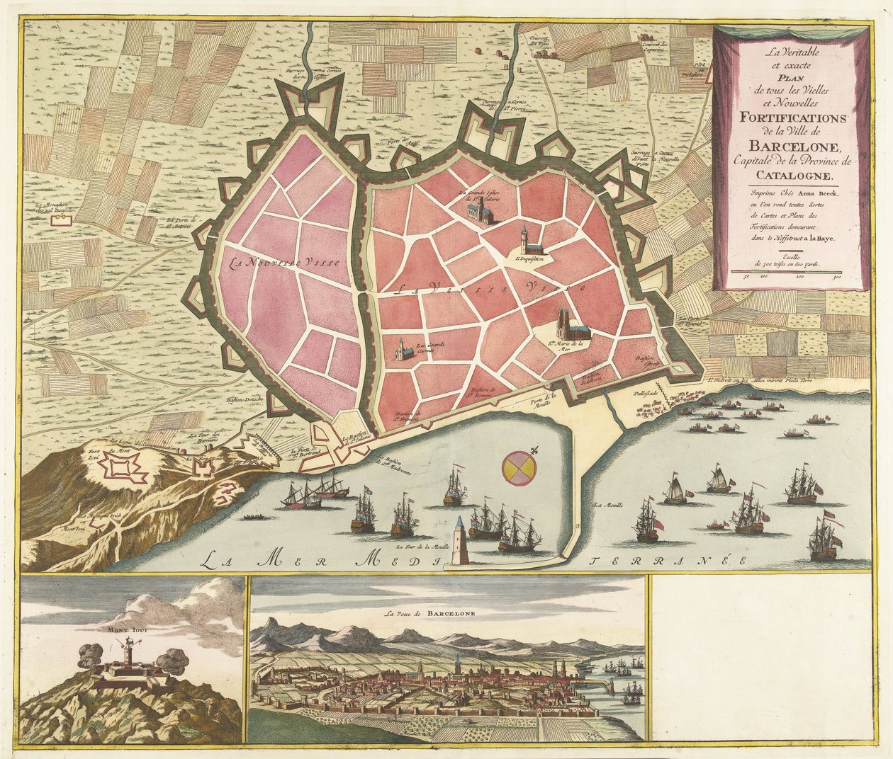 Map of Barcelona, ca. 1706 by Anonymous