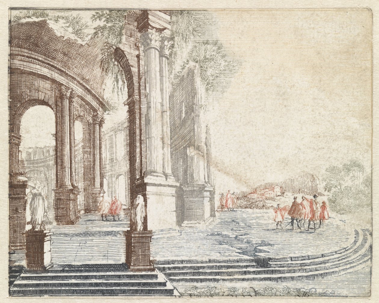 Landscape with a Round Roman Ruin by Anonymous